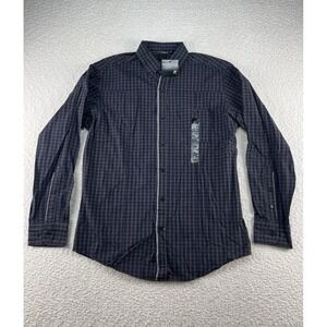 J.‎ Ferrar Dress Shirt Mens Med 15-15.5 Purple Plaid Modern Fit Button Down